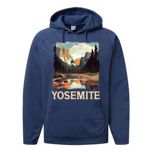 Yosemite National Park Adventure Hiking Nature Design Performance Fleece Hoodie