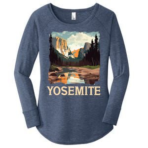 Yosemite National Park Adventure Hiking Nature Design Women's Perfect Tri Tunic Long Sleeve Shirt