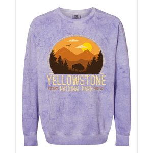 Yellowstone National Park Adventure Retro Hiking Colorblast Crewneck Sweatshirt