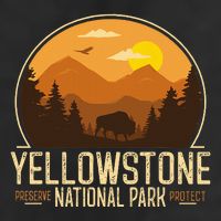 Yellowstone National Park Adventure Retro Hiking 7 Panel Mesh Trucker Snapback Hat