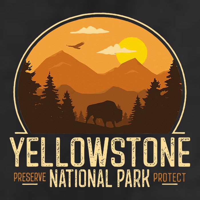 Yellowstone National Park Adventure Retro Hiking 7 Panel Mesh Trucker Snapback Hat