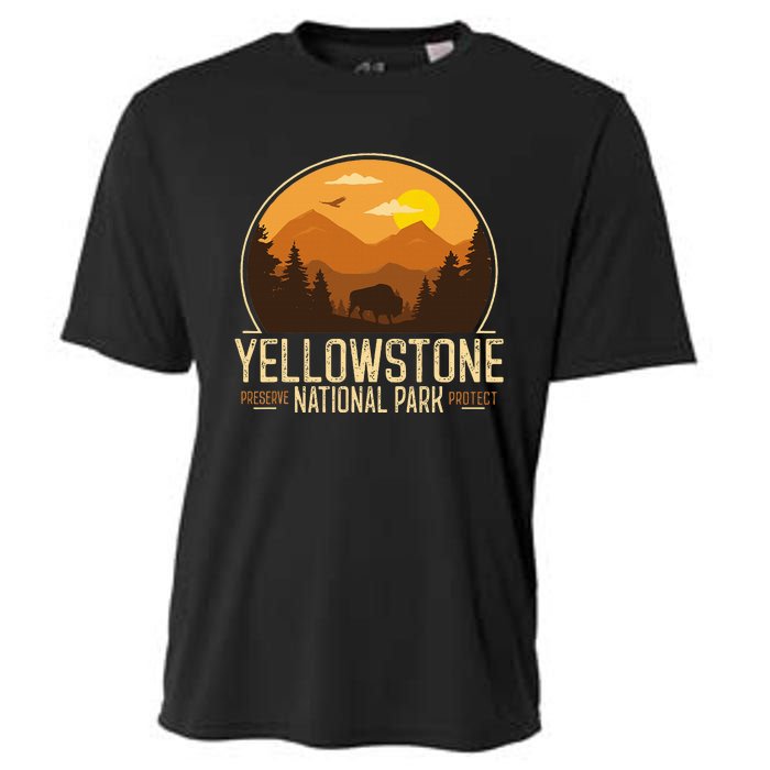 Yellowstone National Park Adventure Retro Hiking Cooling Performance Crew T-Shirt