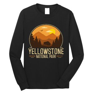 Yellowstone National Park Adventure Retro Hiking Long Sleeve Shirt