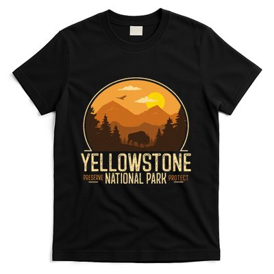 Yellowstone National Park Adventure Retro Hiking T-Shirt