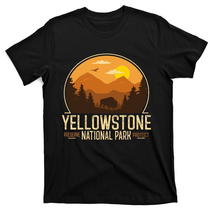 Yellowstone National Park Adventure Retro Hiking T-Shirt