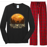 Yellowstone National Park Adventure Retro Hiking Long Sleeve Pajama Set