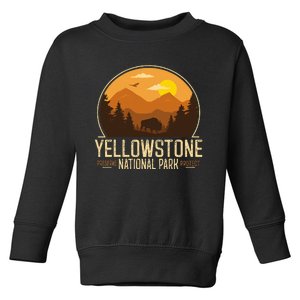 Yellowstone National Park Adventure Retro Hiking Toddler Sweatshirt