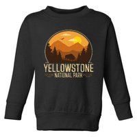 Yellowstone National Park Adventure Retro Hiking Toddler Sweatshirt