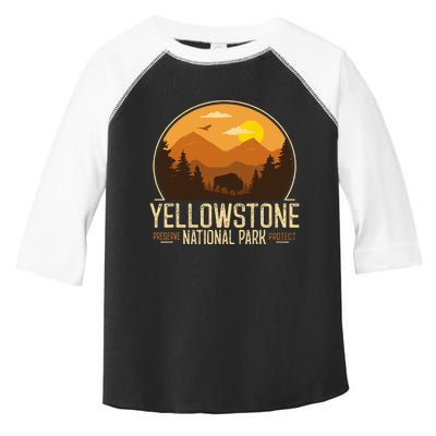 Yellowstone National Park Adventure Retro Hiking Toddler Fine Jersey T-Shirt