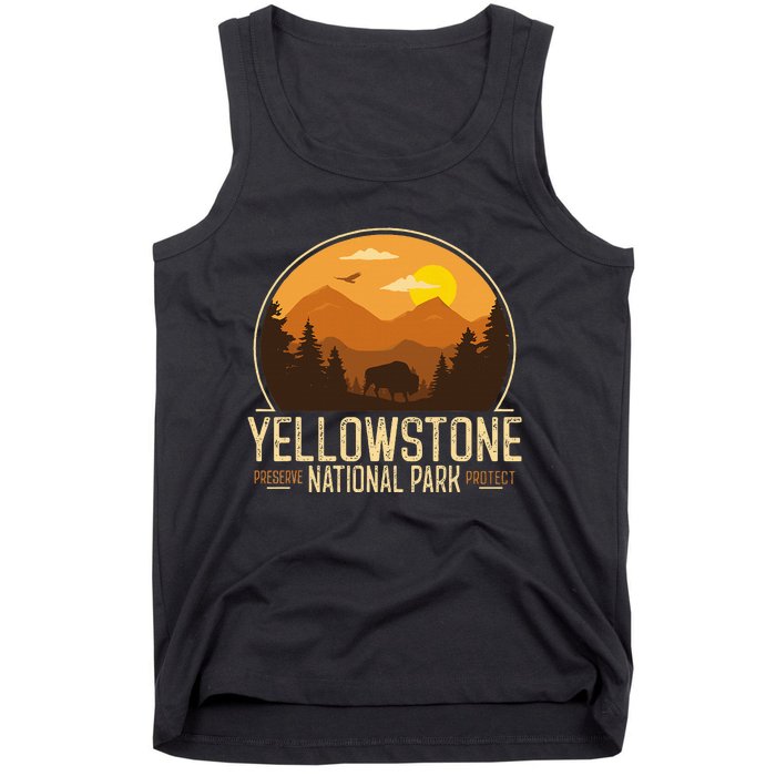 Yellowstone National Park Adventure Retro Hiking Tank Top