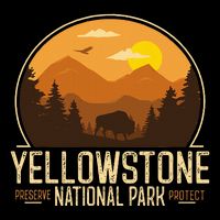 Yellowstone National Park Adventure Retro Hiking Toddler T-Shirt