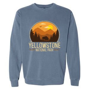 Yellowstone National Park Adventure Retro Hiking Garment-Dyed Sweatshirt