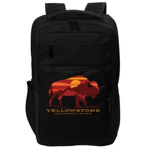 Yellowstone National Park Wyoming Buffalo Bison Sunset Impact Tech Backpack