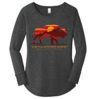 Yellowstone National Park Wyoming Buffalo Bison Sunset Women's Perfect Tri Tunic Long Sleeve Shirt