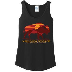 Yellowstone National Park Wyoming Buffalo Bison Sunset Ladies Essential Tank