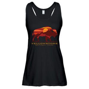 Yellowstone National Park Wyoming Buffalo Bison Sunset Ladies Essential Flowy Tank