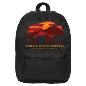 Yellowstone National Park Wyoming Buffalo Bison Sunset 16 in Basic Backpack