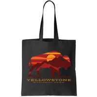 Yellowstone National Park Wyoming Buffalo Bison Sunset Tote Bag