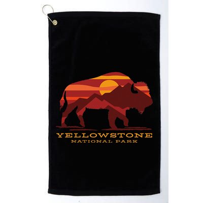 Yellowstone National Park Wyoming Buffalo Bison Sunset Golf Towel
