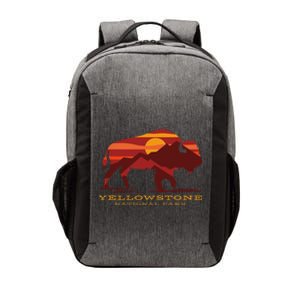 Yellowstone National Park Wyoming Buffalo Bison Sunset Vector Backpack