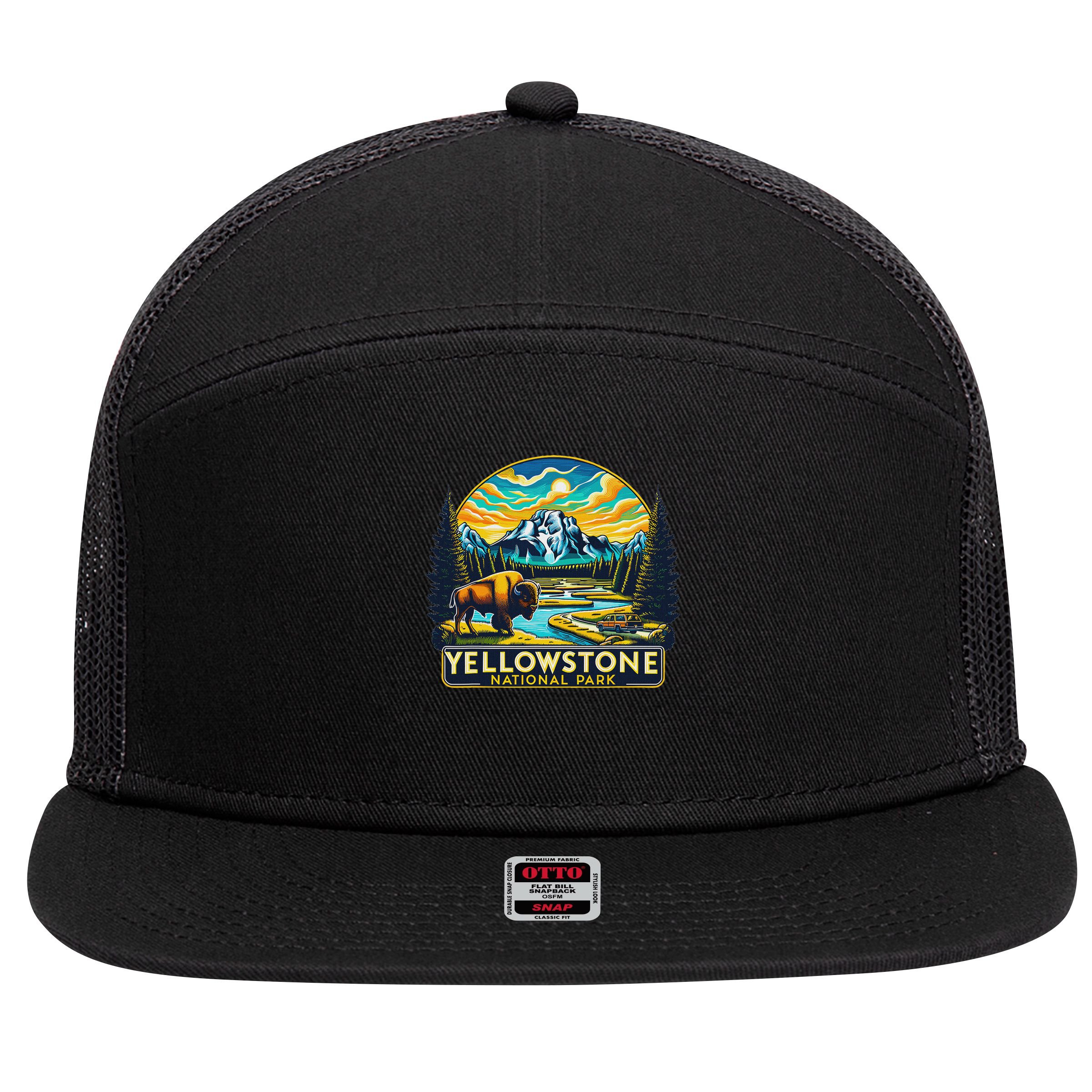 Yellowstone National Park 7 Panel Mesh Trucker Snapback Hat