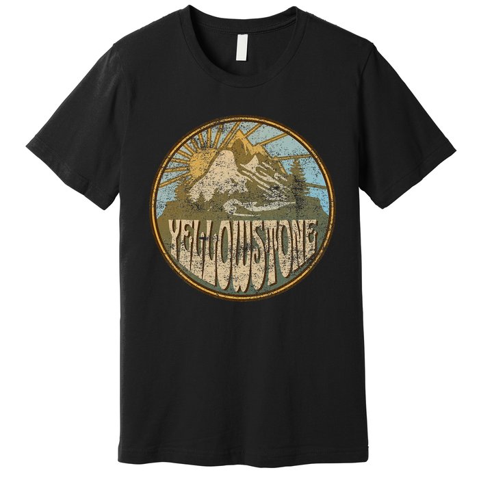 Yellowstone National Park Nature Mountains Hiking Outdoors Premium T-Shirt