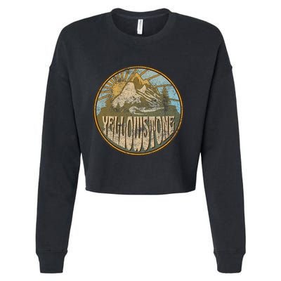 Yellowstone National Park Nature Mountains Hiking Outdoors Cropped Pullover Crew