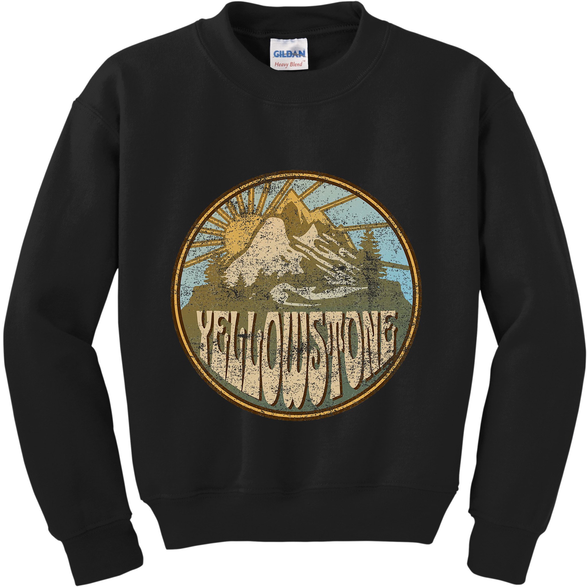 Yellowstone National Park Nature Mountains Hiking Outdoors Kids Sweatshirt