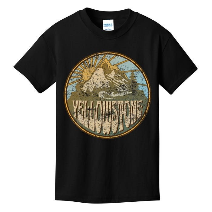 Yellowstone National Park Nature Mountains Hiking Outdoors Kids T-Shirt