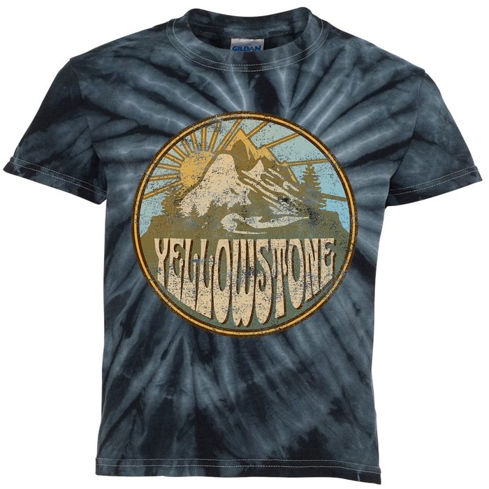 Yellowstone National Park Nature Mountains Hiking Outdoors Kids Tie-Dye T-Shirt