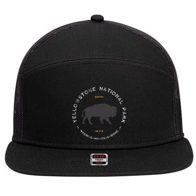 Yellowstone National Park Retro Vintage Graphic 7 Panel Mesh Trucker Snapback Hat