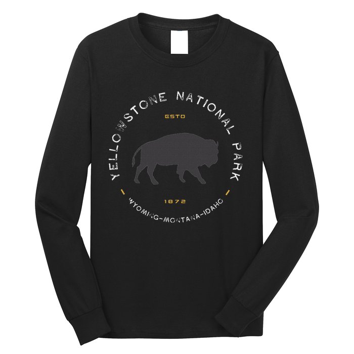 Yellowstone National Park Retro Vintage Graphic Long Sleeve Shirt