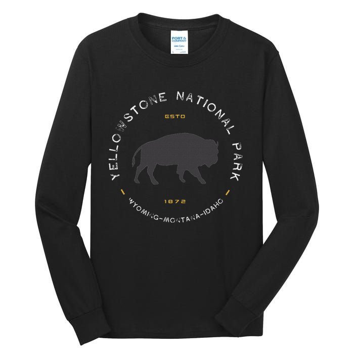 Yellowstone National Park Retro Vintage Graphic Tall Long Sleeve T-Shirt