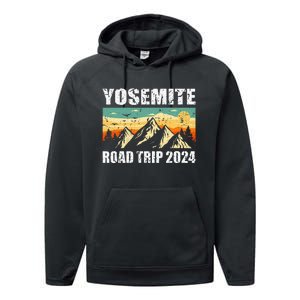 Yosemite National Park Travel Traveling 2024 Performance Fleece Hoodie