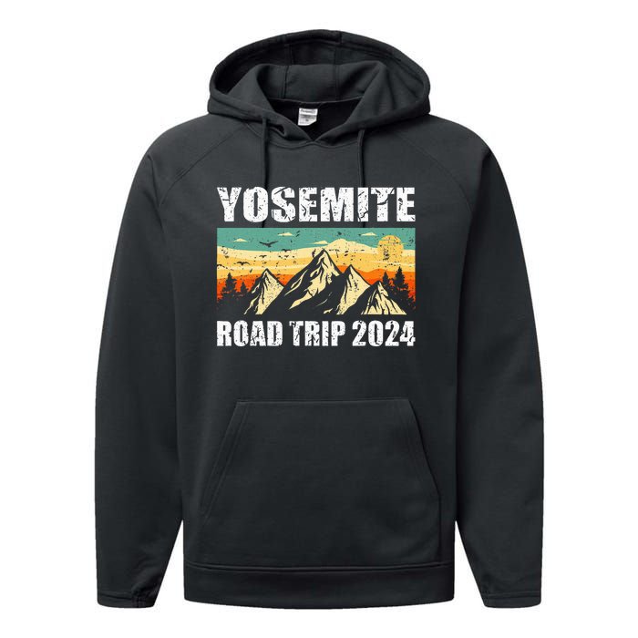 Yosemite National Park Travel Traveling 2024 Performance Fleece Hoodie