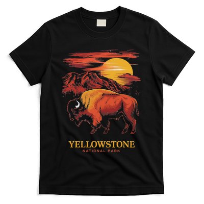 Yellowstone National Park Sun Bison Graphic T-Shirt