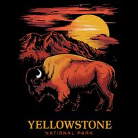 Yellowstone National Park Sun Bison Graphic Bag