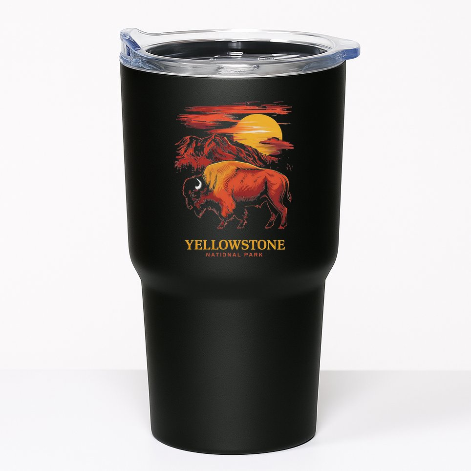 Yellowstone National Park Sun Bison Graphic Tumbler