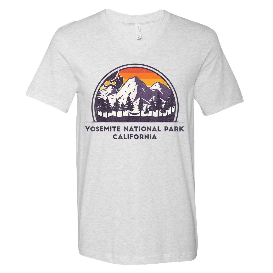 Yosemite National Park, California Rock Climbing Hiking V-Neck T-Shirt