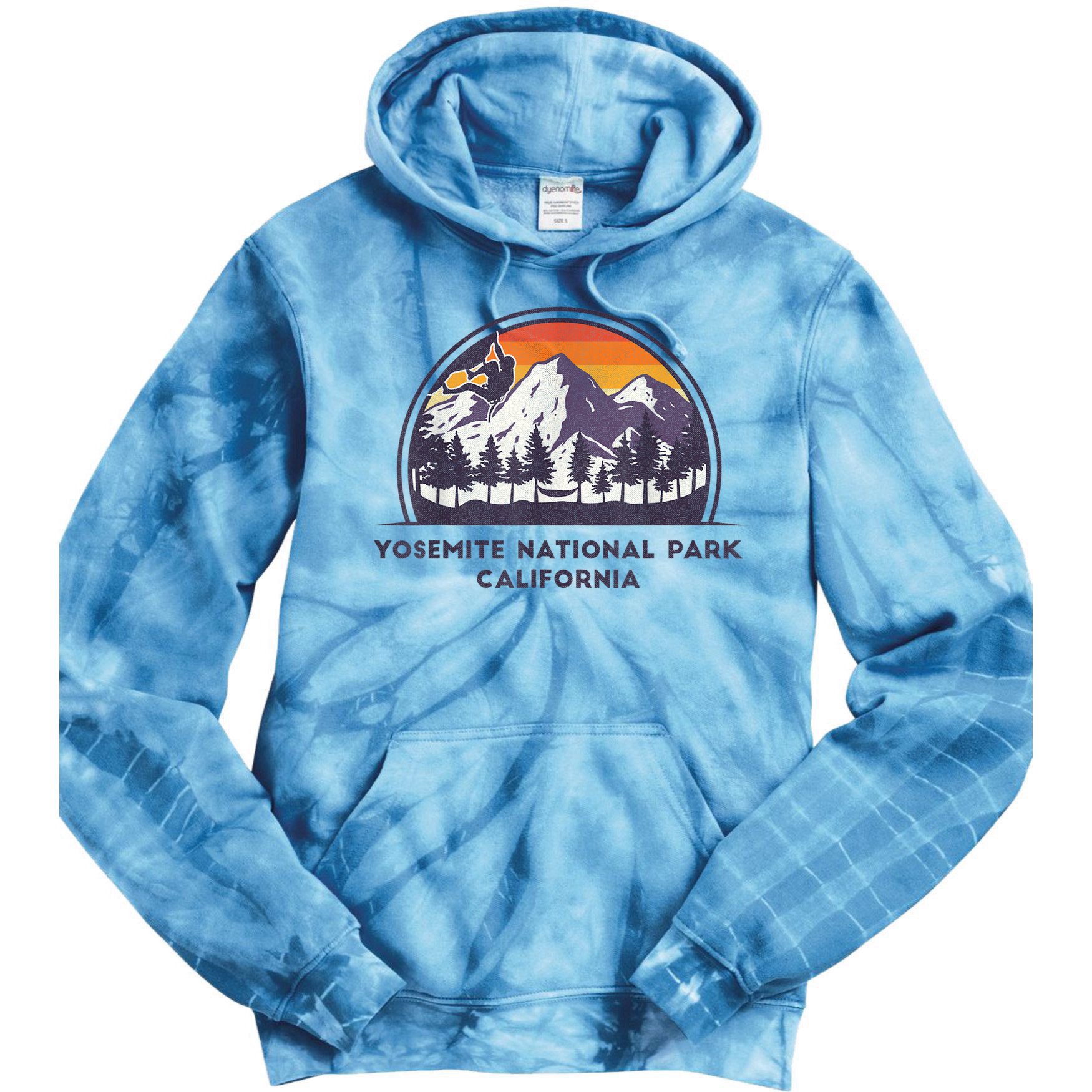Yosemite National Park, California Rock Climbing Hiking Tie Dye Hoodie