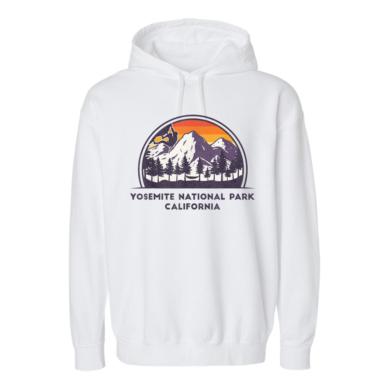 Yosemite National Park, California Rock Climbing Hiking Garment-Dyed Fleece Hoodie