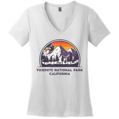 Yosemite National Park, California Rock Climbing Hiking Women's V-Neck T-Shirt
