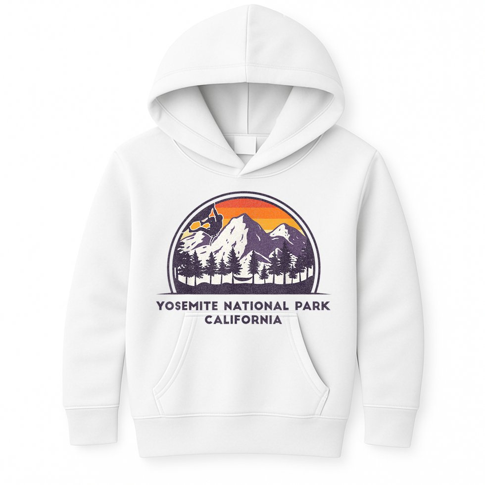 Yosemite National Park, California Rock Climbing Hiking Kids Hoodie