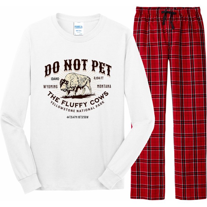 Yellowstone National Park Do Not Pet The Fluffy Cows Bison Long Sleeve Pajama Set