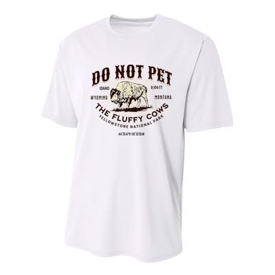 Yellowstone National Park Do Not Pet The Fluffy Cows Bison Youth Performance Sprint T-Shirt