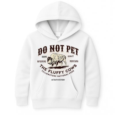 Yellowstone National Park Do Not Pet The Fluffy Cows Bison Kids Hoodie