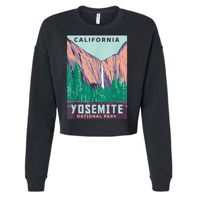 Yosemite National Park US Vintage USA California Parks Gift Cropped Pullover Crew