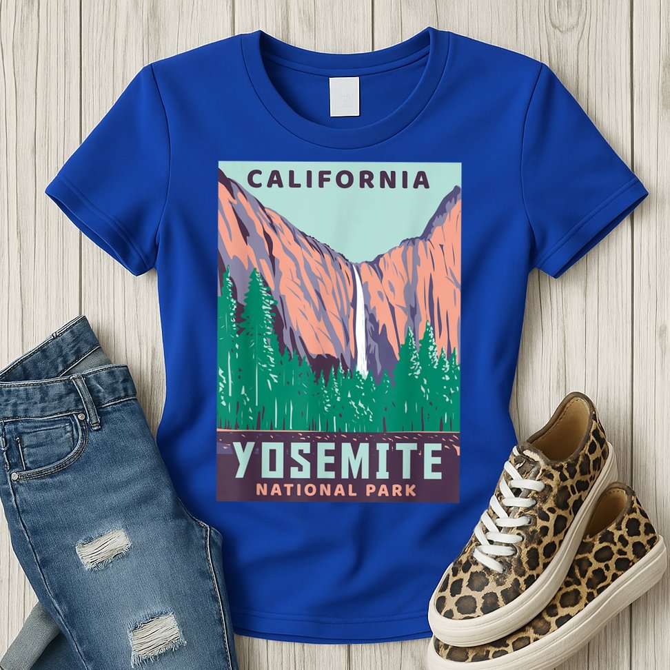 Yosemite National Park US Vintage USA California Parks Gift Womens T-Shirt