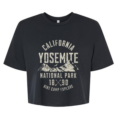 Yosemite National Park California Nature Hiking Outdoors Bella+Canvas Jersey Crop Tee