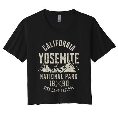 Yosemite National Park California Nature Hiking Outdoors Women's Crop Top Tee